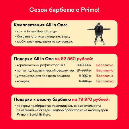Керамический гриль Primo Round Large All in One