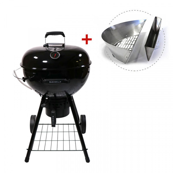 Угольный гриль SnS Kettle Black Edition, 57 см (с корзиной SNS Deluxe)