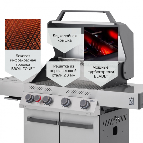 Газовый гриль PRIMELINER S4 комплектация DELUXE