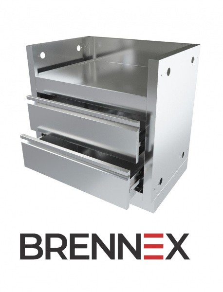 Тумба-основание гриля Brennex BG025 с 2-мя выдвижными ящиками стальной