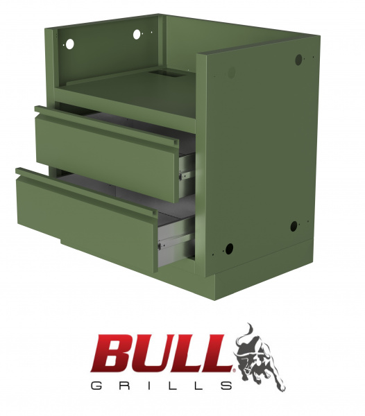 Тумба-основание боковой горелки Bull с 2-мя выдвижными ящиками зеленый