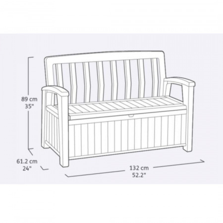 Скамья Патио Бенч (Patio Bench) коричневая