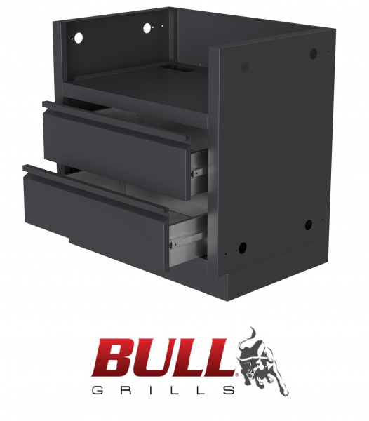 Тумба-основание боковой горелки Bull с 2-мя выдвижными ящиками черный