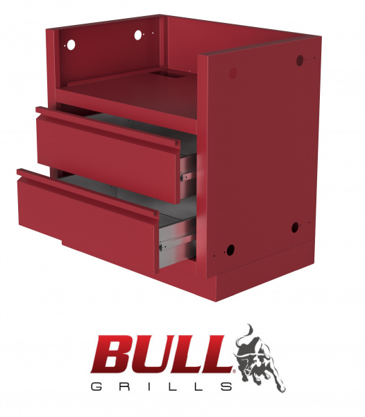 Тумба-основание гриля BULL Angus с 2-мя выдвижными ящиками красный