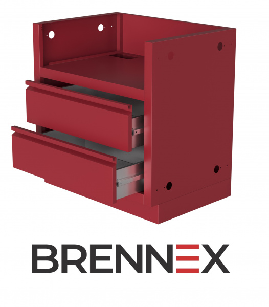 Тумба-основание гриля Brennex BG025 с 2-мя выдвижными ящиками красный